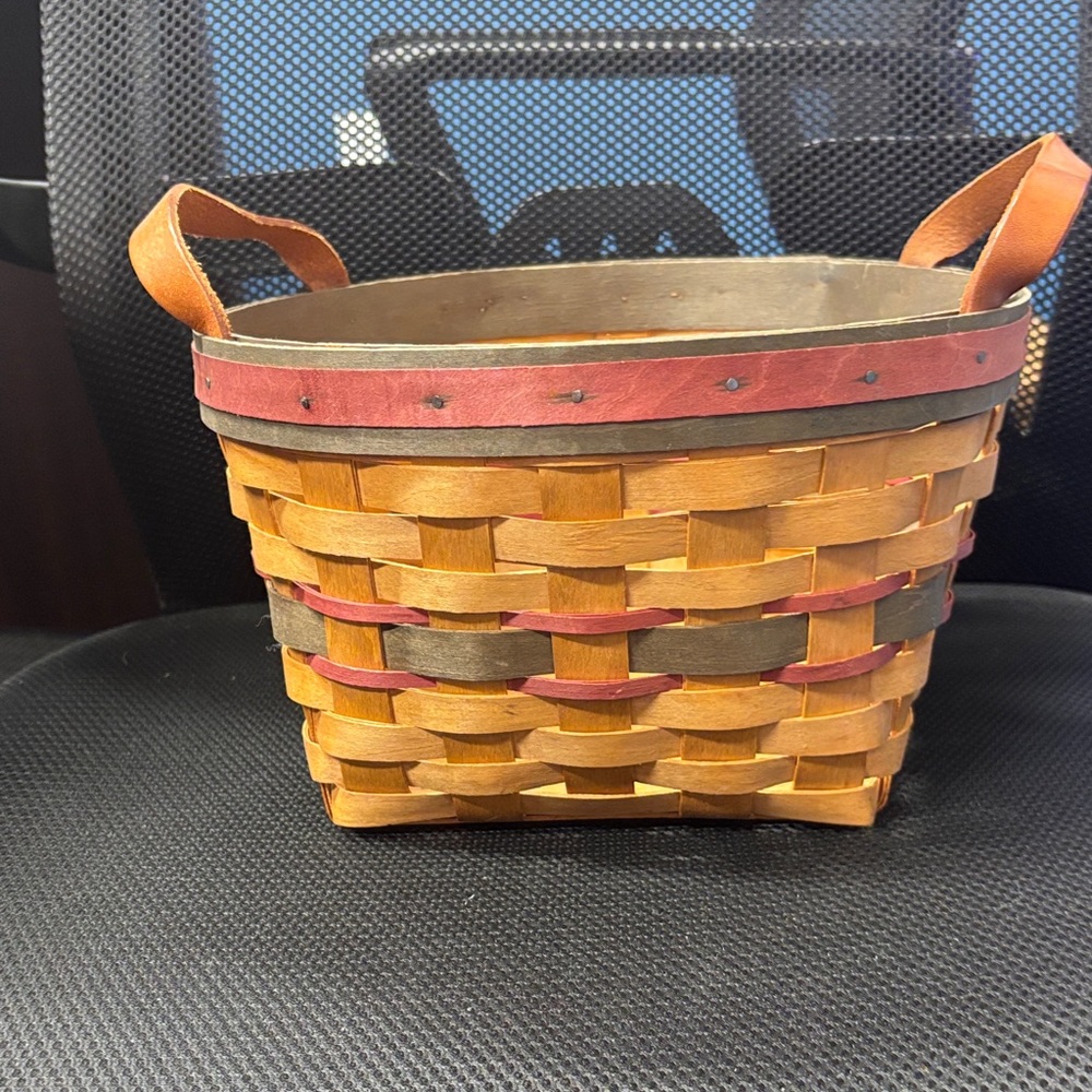 Woven Decorative Basket with Handles - Multi-Color